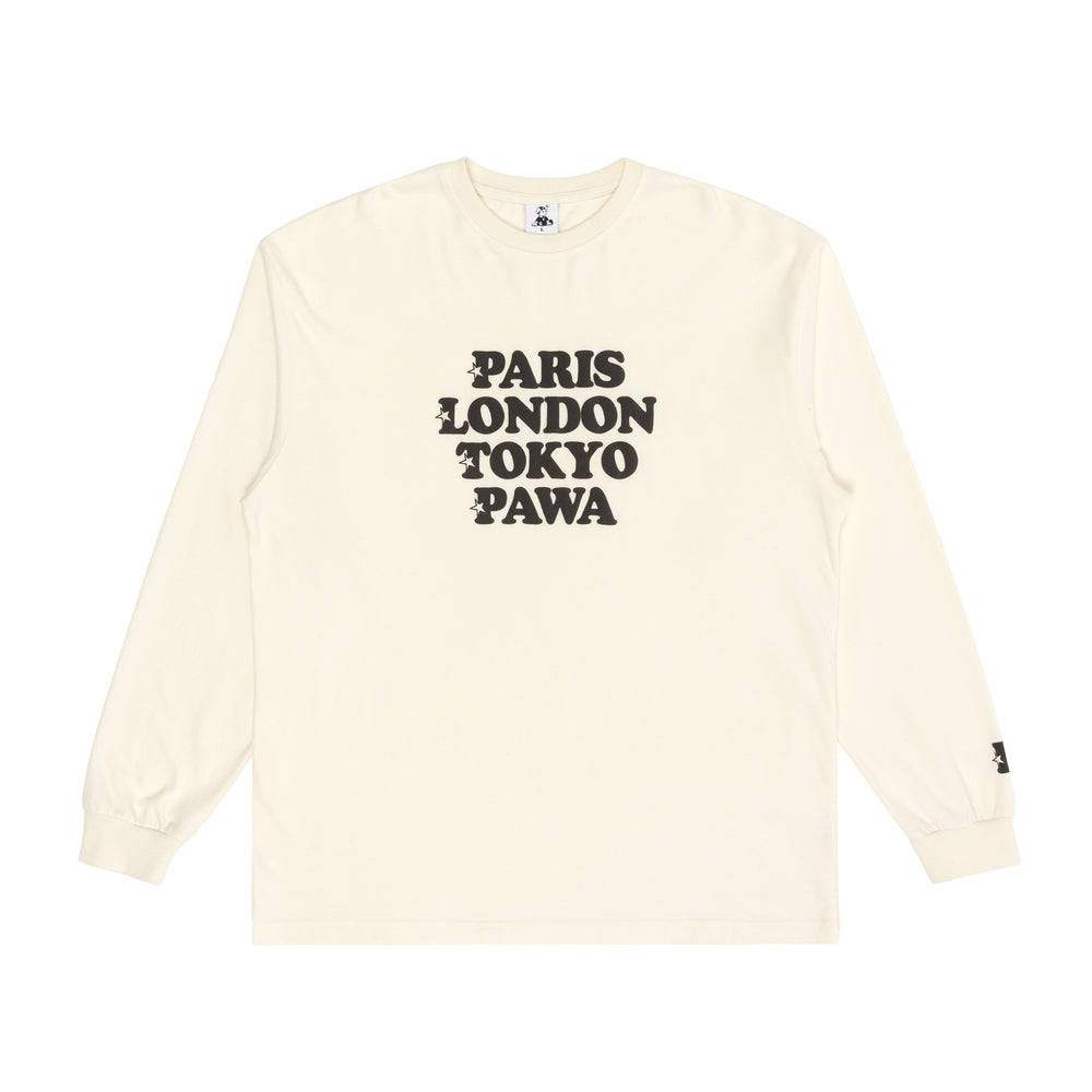 Worldwide Long Sleeve T-Shirt - Cream - Pawa Speed Sports