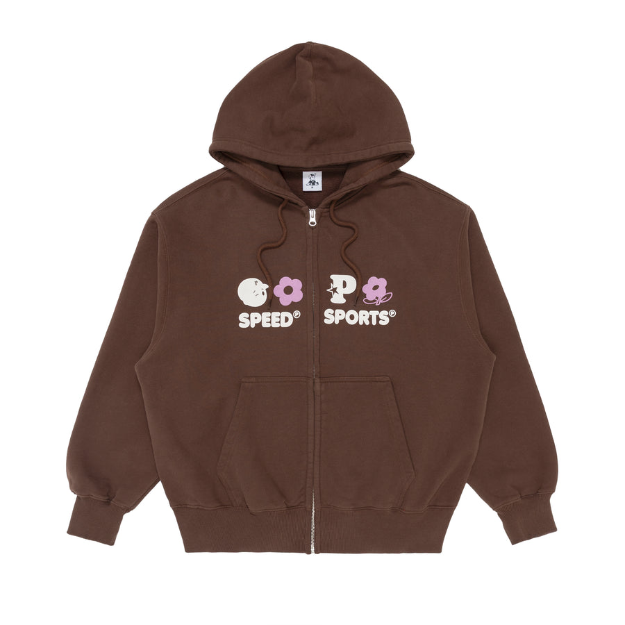 Multi Monogram Zip Hoodie - Chocolate - Pawa Speed Sports
