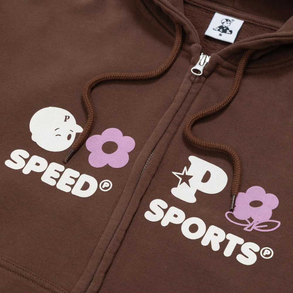 Multi Monogram Zip Hoodie - Chocolate - Pawa Speed Sports - Print